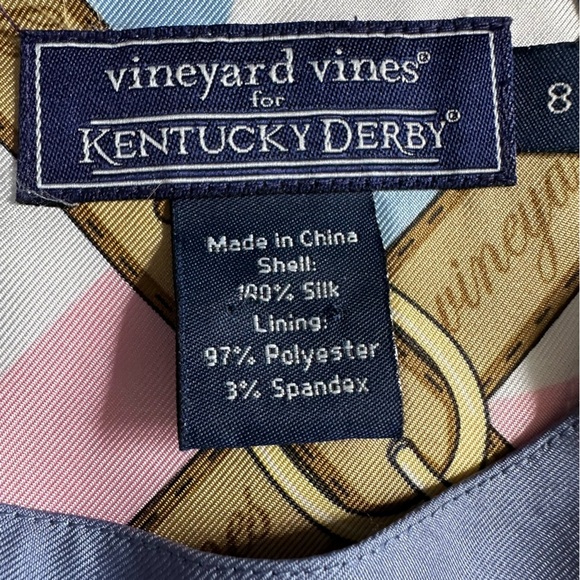 Vineyard Vines for Kentucky Derby Silk Halter Neck Sleeveless Top Size 8 - Picture 4 of 8
